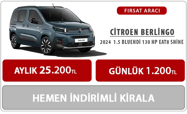 2024 Model Kiralık Citroen berlingo