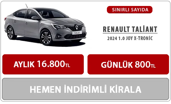 2024 Model Renault Taliant Kiralık Araç - Aylık Kiralık Clio, Aylık Kiralık Renault