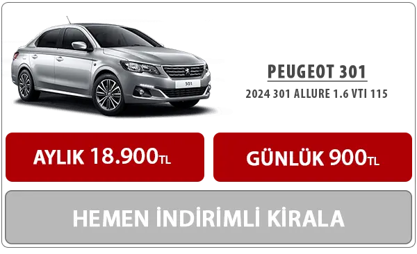 Peugeot 301 Kiralık Araç, Aylık Kiralık Peugeot